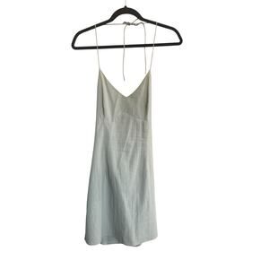 PacSun LA Hearts Mini Dress Womens Small Light Green Tie Back Summer Beach #5071